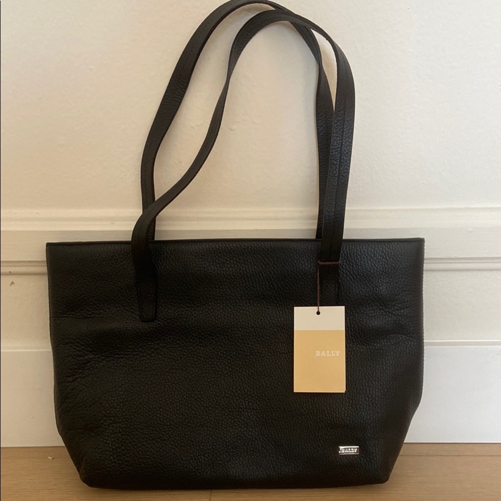 Bally Black Textured Fabric Tote Bag